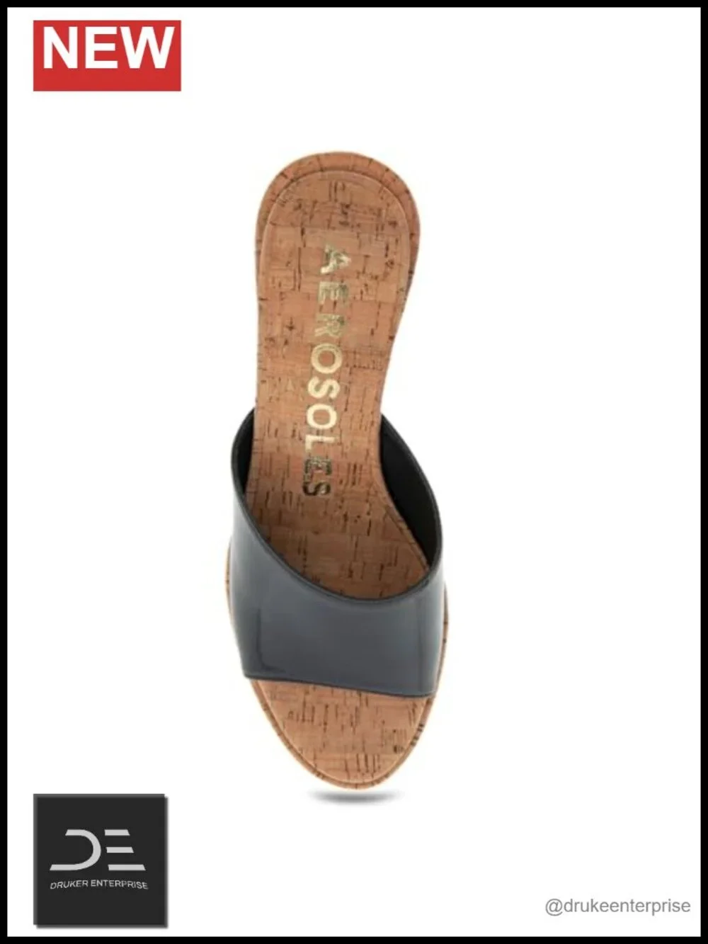 Aerosoles New Year Wedge Sandals Patent PU Ankle Strap Slip On